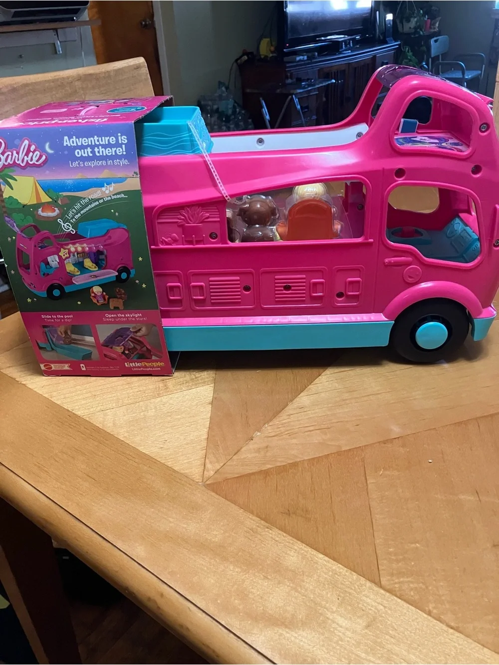 Fisher-Price Barbie Little People Pink and Teal Dream Camper Play Truck